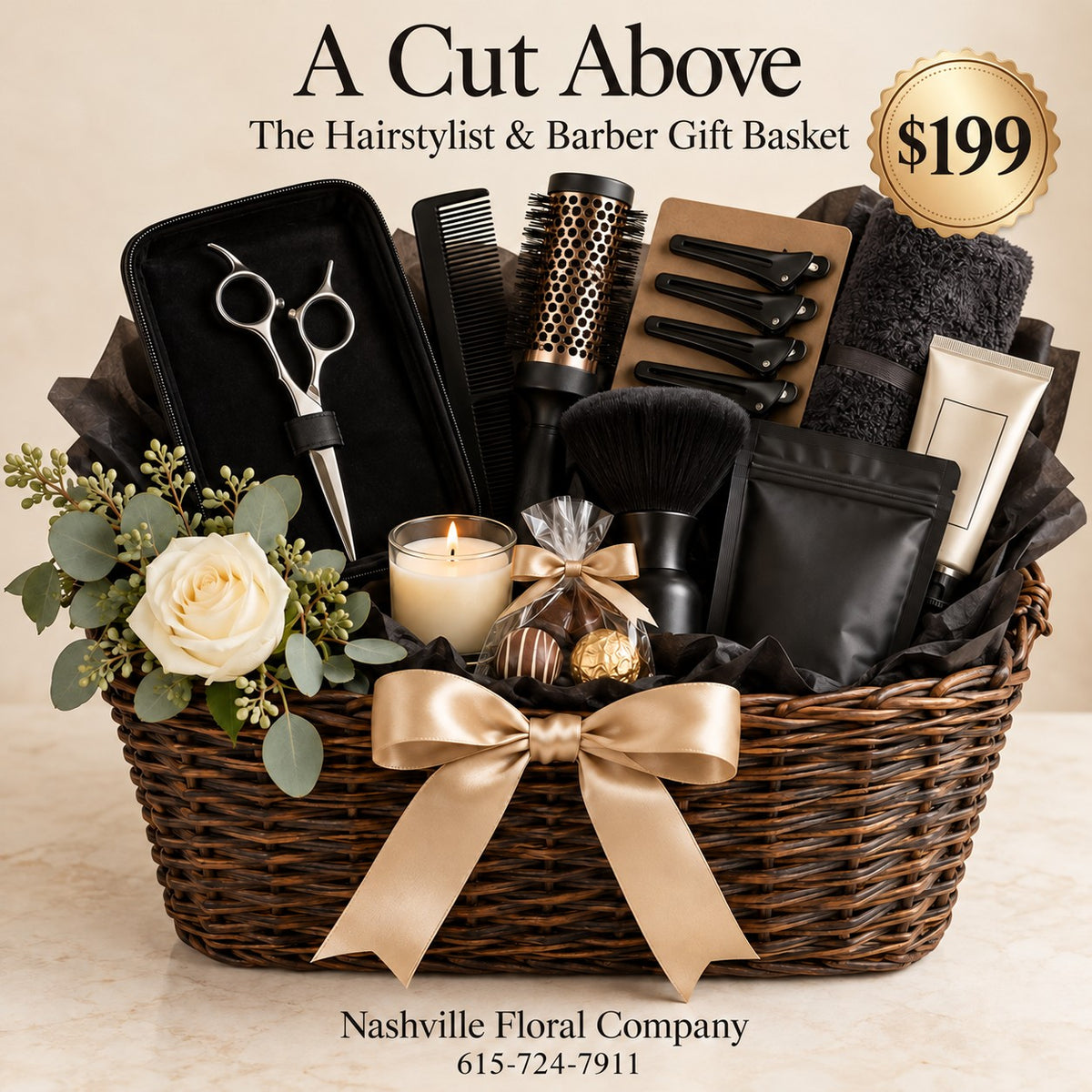 A Cut Above — The Hairstylist or Barber Gift Basket $199