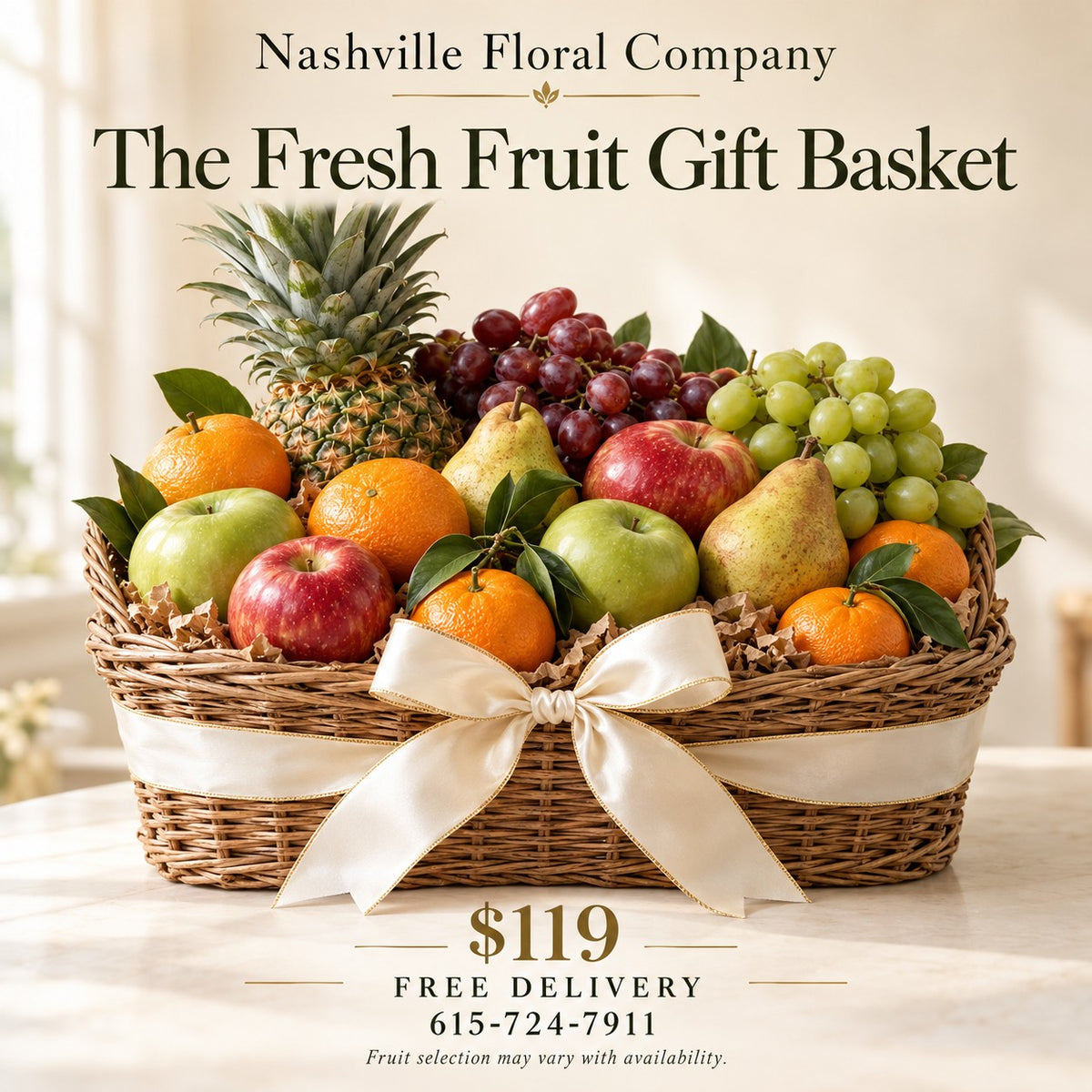The Fresh Fruit Gift Basket - $119 with free delivery