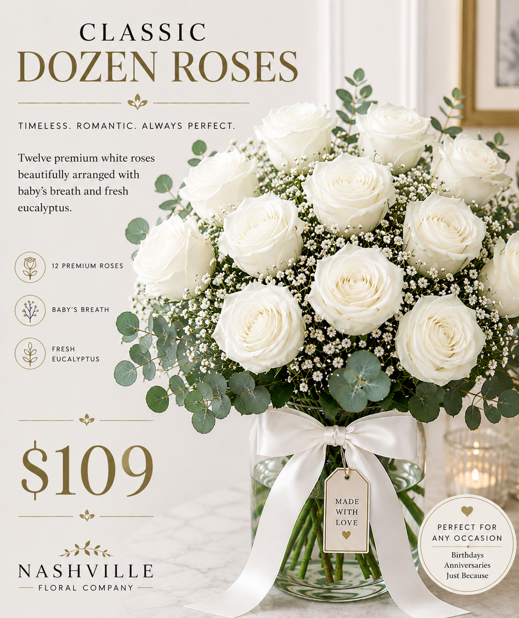 Classic Dozen Roses — ($109)